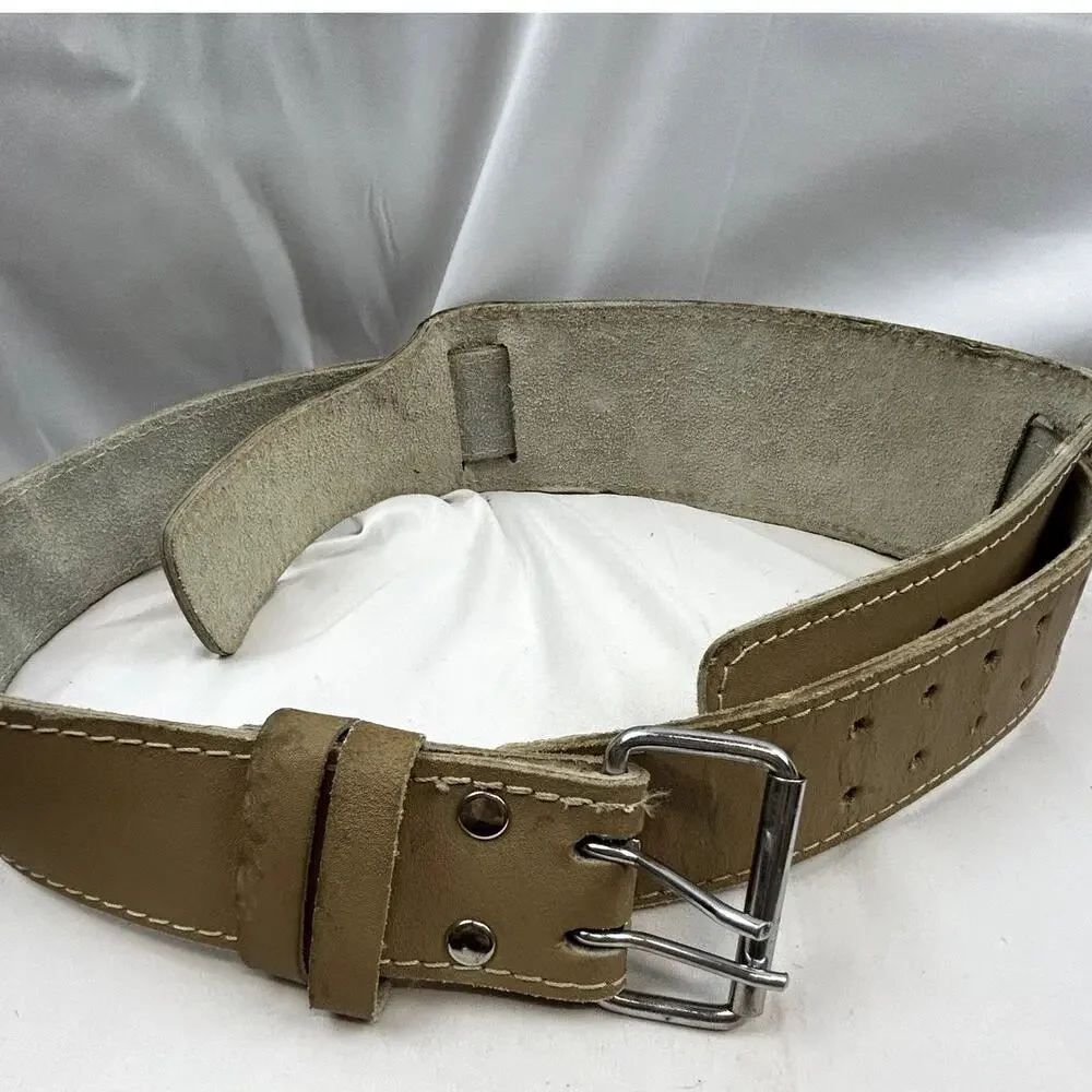 SKU 2185 Multi Grip Heavy Duty Leather Weight Lifting Belt 2 Prong Adjustable